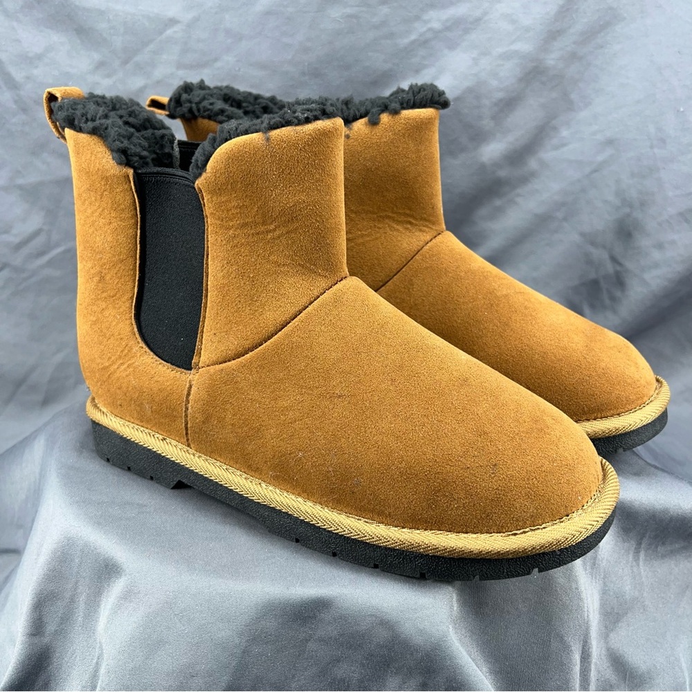 Gaa Huu Brown And Black Women’s Ankle Boots Size 7 With Sherpa Lining